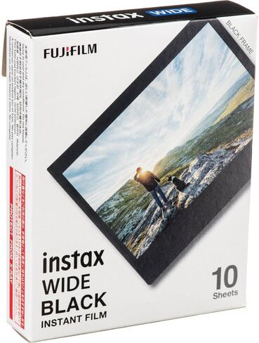 Fujifilm Instax Wide Black Instant Film (10 Exposures) Bundle with Diginerds Microfiber Cleaning Cloth in Saudi Arabia