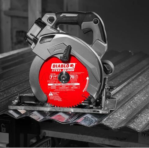 Diablo Steel Demon Carbide -carbide -bade for Thin Metal - مثالي للتسقف ، والانحياز ، والتزيين ، والعمل المعدني - قطره 7-1/4 بوصات ، 70 TCG ، 5،800 كحد أقصى دورة في الدقيقة - D0770F in Saudi Arabia