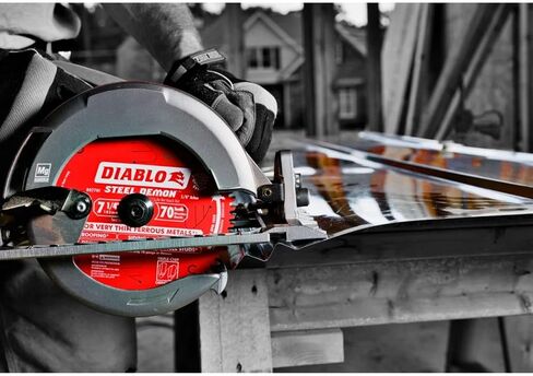 Diablo Steel Demon Carbide -carbide -bade for Thin Metal - مثالي للتسقف ، والانحياز ، والتزيين ، والعمل المعدني - قطره 7-1/4 بوصات ، 70 TCG ، 5،800 كحد أقصى دورة في الدقيقة - D0770F in Saudi Arabia