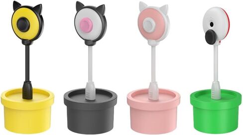 كاميرا نباتية للتبديل 2 HD فيديو ، تصميم مستوحى من FlowerPot ، زاوية قابلة للتعديل ، منفذ USB-C ، مع غطاء عدسة الخصوصية المنزلق ، لمكالمات الألعاب والفيديو (أصفر) in Kuwait