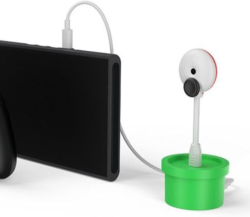 كاميرا نباتية للتبديل 2 HD فيديو ، تصميم مستوحى من FlowerPot ، زاوية قابلة للتعديل ، منفذ USB-C ، مع غطاء عدسة الخصوصية المنزلق ، لمكالمات الألعاب والفيديو (أصفر) in Kuwait