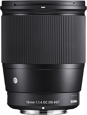Sigma 16mm F1.4 المعاصرة DC DN لعدسة Sony E-Mount مع علبة العدسة الخاصة بـ STINAT و CLOT-UP ، وغطاء الغطاء وحزمة الملحقات الفاخرة in Saudi Arabia