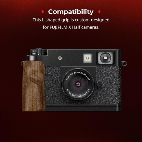 SMALLRIG X Half Wooden L-Shaped Mount Plate for FUJIFILM, L Plate with Ergonomic Wood Side Handle, Includes Hot Shoe Cover (Silver) - 5223 in Saudi Arabia