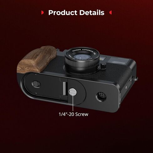 SMALLRIG X Half Wooden L-Shaped Mount Plate for FUJIFILM, L Plate with Ergonomic Wood Side Handle, Includes Hot Shoe Cover (Silver) - 5223 in Saudi Arabia