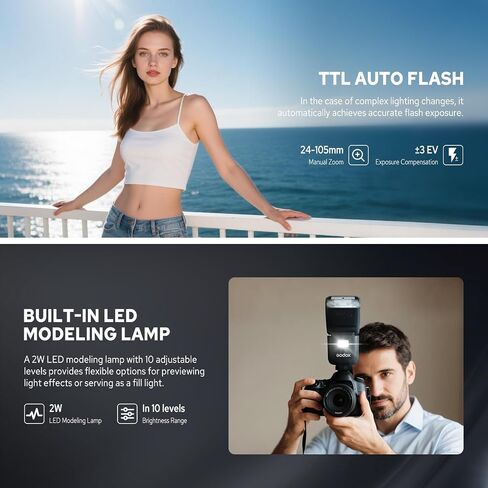 Godox V480S V480 لـ Sony ، GN50 1/8000S HSS ، 2.4G Wireless TTL Flash Speedlite ، شاشة تعمل باللمس ، 650 وميض الطاقة الكامل ، وقت إعادة تدوير 1.7S ، مصباح نمذجة LED in Saudi Arabia