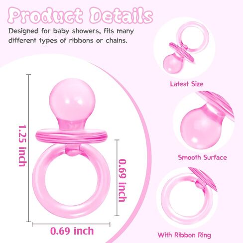 50 PCS Mini Pacifiers Games Shower Games Girl ، 1.25 inch baby baby Shower Packifiers ، pacrylic pacifier bulk for party table scatter ، pacifier hunt ، in Kuwait