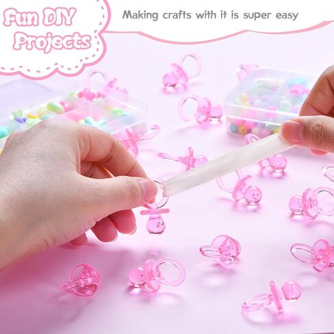 50 PCS Mini Pacifiers Games Shower Games Girl ، 1.25 inch baby baby Shower Packifiers ، pacrylic pacifier bulk for party table scatter ، pacifier hunt ، in Kuwait