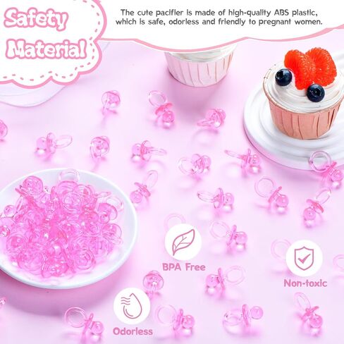 50 PCS Mini Pacifiers Games Shower Games Girl ، 1.25 inch baby baby Shower Packifiers ، pacrylic pacifier bulk for party table scatter ، pacifier hunt ، in Kuwait