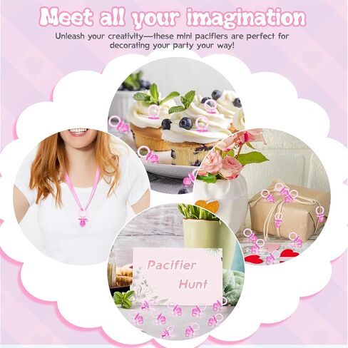 50 PCS Mini Pacifiers Games Shower Games Girl ، 1.25 inch baby baby Shower Packifiers ، pacrylic pacifier bulk for party table scatter ، pacifier hunt ، in Kuwait