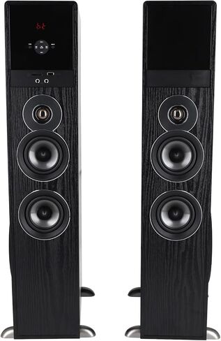 Rockville TM80D Powered Home Theater Tower Speaker System, Dark Wood, 800W, 8" Subwoofers, Bluetooth, USB/SD Playback, FM Radio, Remote Control, Karaoke Ready, Perfect for Home Entertainment | 800W Peak/200W RMS, Bluetooth, Optical/RCA/Aux Inputs, USB/SD, in Saudi Arabia