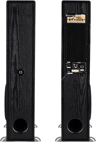 Rockville TM80D Powered Home Theater Tower Speaker System, Dark Wood, 800W, 8" Subwoofers, Bluetooth, USB/SD Playback, FM Radio, Remote Control, Karaoke Ready, Perfect for Home Entertainment | 800W Peak/200W RMS, Bluetooth, Optical/RCA/Aux Inputs, USB/SD, in Saudi Arabia