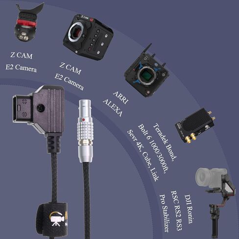 مرن 2 دبوس من الذكور إلى كبل طاقة D-TAP لـ Teradek ، شاشة SmallHD ، Vaxis 30 سم | 12 بوصة سلك مضفر in Kuwait