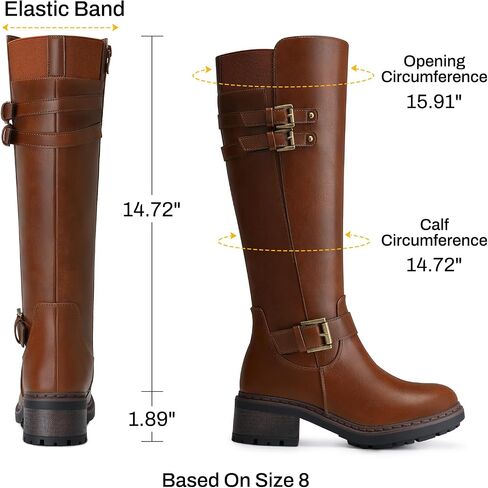 Women's Knee High Boots: Round Toe Zipper Motorcycle Riding Boots | Low Block Heel Tall Boots for Fall Winter, Comfortable for All-Day Wear, Stylish Walking & Travel Shoes 2026 Size 6-11 in Saudi Arabia