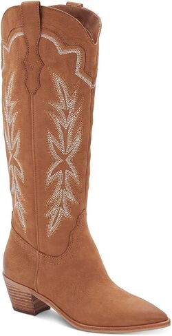 Dolce Vita Womens Shiren Leather Tall Cowboy ، Boots Western Tan 8.5 Medium (B ، M) in Kuwait