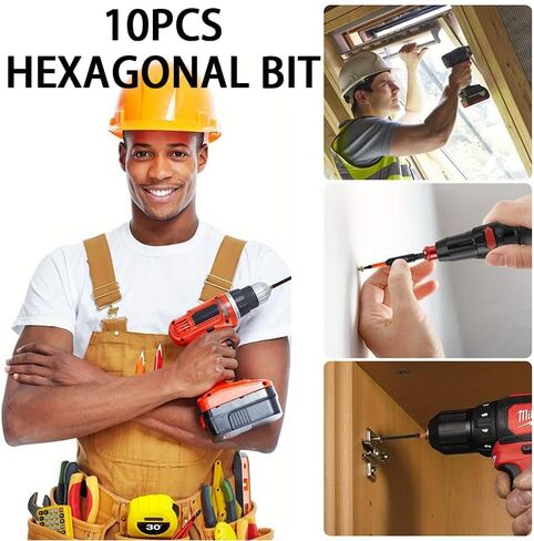 10PCS Metric Hex Head Allen Wrench Drill Bit Set – Quick Change Magnetic Tips, Precision Fit for Power Drills & Impact Drivers, Ideal for DIY, Home, and Professional Use in Saudi Arabia