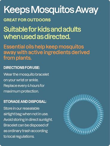 Cliganic 10 Pack Mosquito Repellent Bracelets for Adults & Kids - Natural DEET-Free Bands, Individually Wrapped in Kuwait
