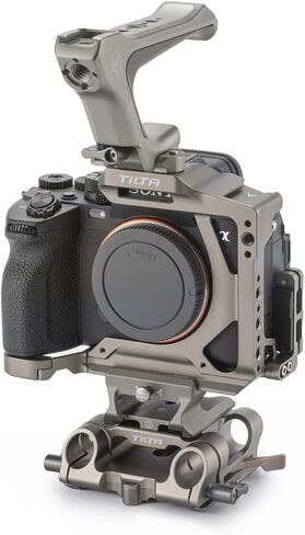 Tilta Half Cage Pro Kit Compatible with Sony a7R V, with Mount Accessories via NATO, Cold Shoe and 1/4"-20 Threads with Locating Pins | TA-T46-B (Titanium Gray) in Saudi Arabia