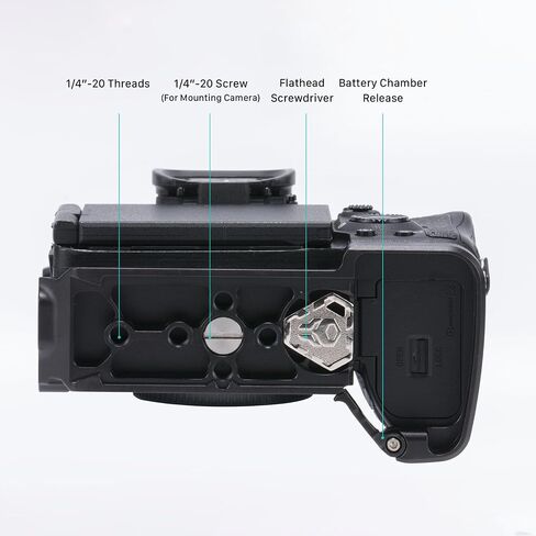 Tilta Half Cage Pro Kit Compatible with Sony a7R V, with Mount Accessories via NATO, Cold Shoe and 1/4"-20 Threads with Locating Pins | TA-T46-B (Titanium Gray) in Saudi Arabia