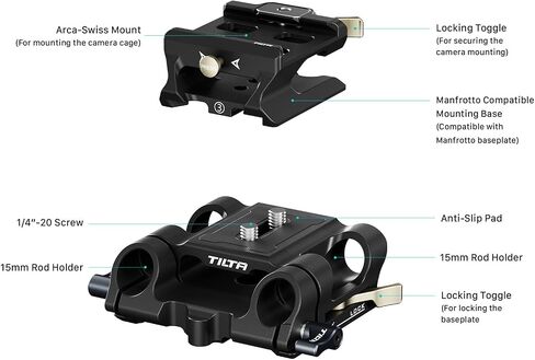 Tilta Half Cage Pro Kit Compatible with Sony a7R V, with Mount Accessories via NATO, Cold Shoe and 1/4"-20 Threads with Locating Pins | TA-T46-B (Titanium Gray) in Saudi Arabia
