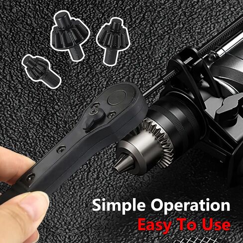 2-in-1 Ratchet Drill Drill مفتاح مفتاح ، أداة استبدال مفتاح Chuck للتدريب ، وأداة تثبيت التثبيت القابلة للتبديل العالمي ، متوافقة مع معظم التدريبات الكهربائية وأدوات الطاقة in Kuwait