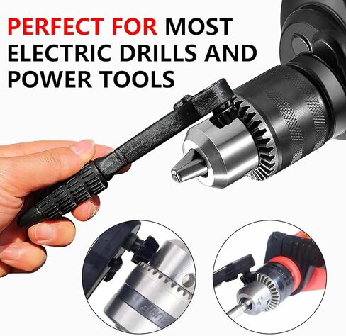 2-in-1 Ratchet Drill Drill مفتاح مفتاح ، أداة استبدال مفتاح Chuck للتدريب ، وأداة تثبيت التثبيت القابلة للتبديل العالمي ، متوافقة مع معظم التدريبات الكهربائية وأدوات الطاقة in Kuwait