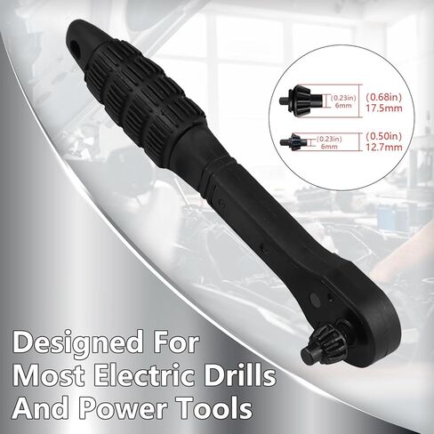 2-in-1 Ratchet Drill Drill مفتاح مفتاح ، أداة استبدال مفتاح Chuck للتدريب ، وأداة تثبيت التثبيت القابلة للتبديل العالمي ، متوافقة مع معظم التدريبات الكهربائية وأدوات الطاقة in Kuwait