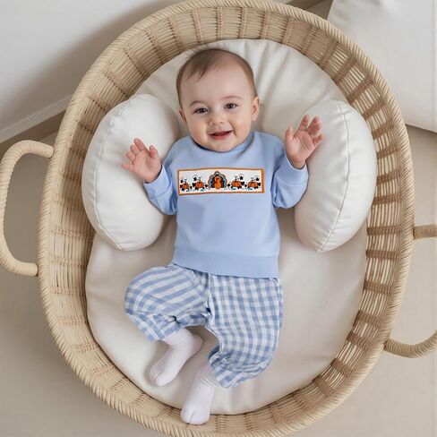Adobabirl Baby Boy Attricgiving Athfit Turkey Football Swatshirt Plaid Plant in Saudi Arabia