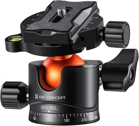 K&F Concept BH-36L 36mm Aluminum Alloy Panoramic Tripod Ball Head with Quick Release Plate in Saudi Arabia