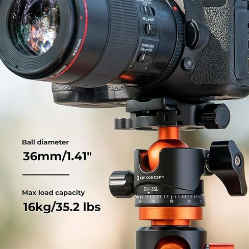 K&F Concept BH-36L 36mm Aluminum Alloy Panoramic Tripod Ball Head with Quick Release Plate in Saudi Arabia