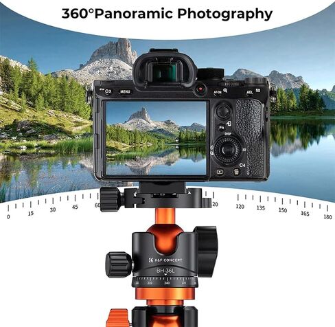 K&F Concept BH-36L 36mm Aluminum Alloy Panoramic Tripod Ball Head with Quick Release Plate in Saudi Arabia