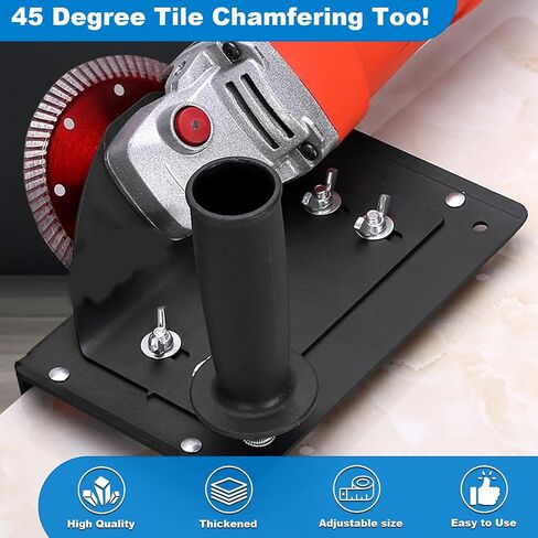 45 Degree Angle Cutting Tool, Angle Grinder Stand, 45 Degree Tile Chamfering Tool with 5 PCS Grinding Disc Wheel Cutting Blades Gloves Chamfer Cutter Holder Attachments for Cutting Ceramic Stone in Saudi Arabia