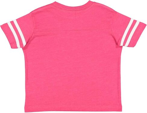 RABBIT SKINS Toddler Fine Jersey Short Sleeve Football Tee, Vintage Hot Pink/Blended White, 3T in Saudi Arabia