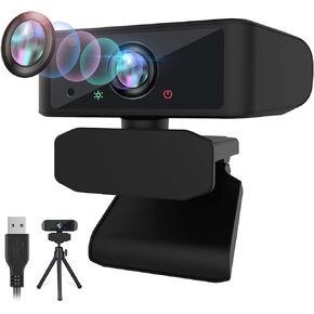 2021 Upgraded 1080p HD Webcam with Microphone Zoom Webcam for Home Working Video Conference with Face Beauty Feature, USB Webcam Camera with Tripod for Mac Windows Linux, Streaming Webcam for Xbox One in Saudi Arabia