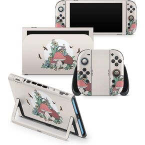 تصميم مبتذل على شكل فطر متوافق مع ملصقات Nintendo Switch Skins، ملصقات Kawaii Vinyl 3m Nintendo Switch غطاء كامل ملتف in Kuwait