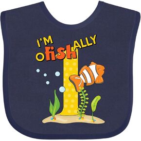 inktastic أنا o-fish-ally 1 لطيف كأس سمكة عيد ميلاد أول طفل مريلة in Kuwait
