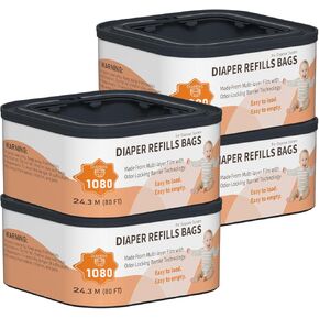 Jumbo+ Square Refills Disposal Bags Refill Compatible with Diaper Genie Compact, Classic and Select Pails, Hold Up to 1080 Newborn-Sized Diapers Per Refill, 4 Pack in Kuwait