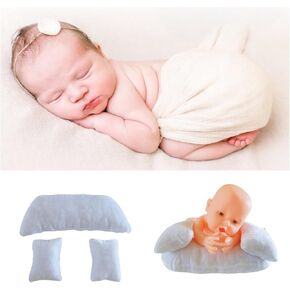 3 PCS Newborn Photography Props, 0-3 Months Baby Posing Aid Pillow Shoot | 3-piece baby posing aid pillow can provide comfortable support, diy newborn professional photograph shoot set in Saudi Arabia