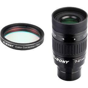 SVBONY SV135 Zoom Eyepiece, Zoom 7 to 21mm 1.25 Inch Telescope Eyepiece Bundle with SV231 1.25'' Color Correction Filter, Correct Edge Chromatic Aberration for Moon Planetary Visual in Saudi Arabia