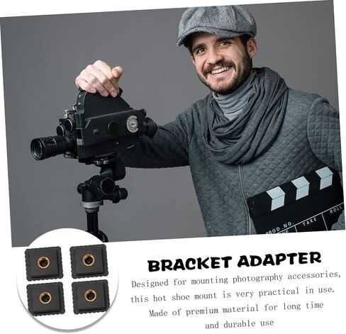 POPETPOP 4Pcs Hot Shoe Mount Bracket with Threaded Hole for Camera Accessories Durable Flash Adapter Quick Release for Speedlight LED Light Use in Saudi Arabia