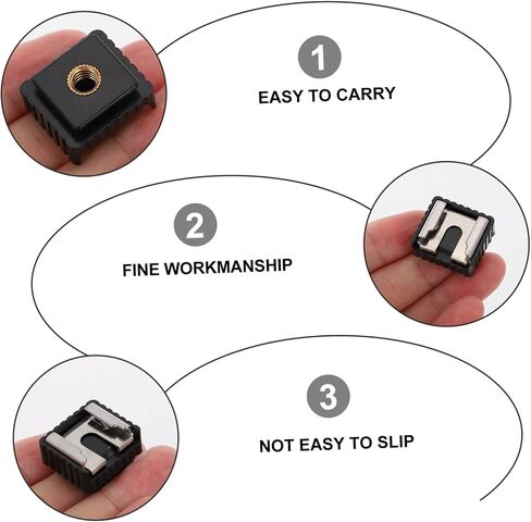 POPETPOP 4Pcs Hot Shoe Mount Bracket with Threaded Hole for Camera Accessories Durable Flash Adapter Quick Release for Speedlight LED Light Use in Saudi Arabia