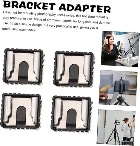 POPETPOP 4Pcs Hot Shoe Mount Bracket with Threaded Hole for Camera Accessories Durable Flash Adapter Quick Release for Speedlight LED Light Use in Saudi Arabia