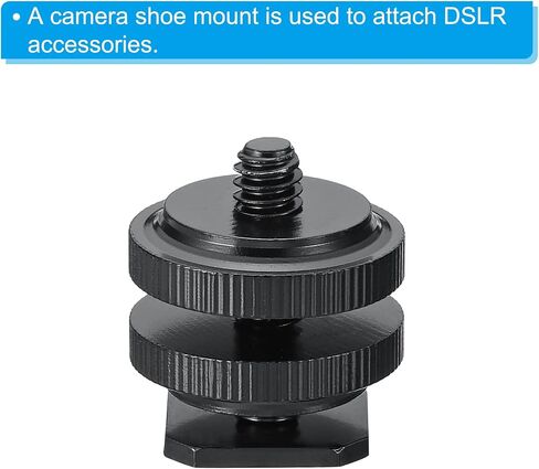 1/4 "-20 كاميرا حذاء حذاء ساخن ، 2 حزمة فلاش حذاء بارد حذاء محول ترايبود ترايبود لمحول DSLR من الأسود in Saudi Arabia