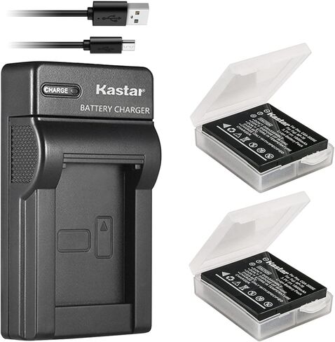 Kastar Battery (X2) & Slim USB Charger Replacement for Panasonic Lumix CGA-S005 S005E DMW-BCC12 and Lumix DMC-FS1 FS2 DMC-FX01 FX07 DMC-FX1 FX3 FX8 FX9 FX10 FX12 FX50 FX100 FX150 FX180 DMC-LX1 LX2 LX3 in Saudi Arabia