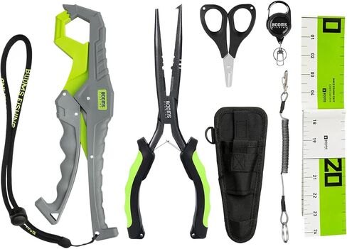 Booms Fishing TK1U 4pcs مجموعة أدوات الصيد، إبرة الأنف كماشة الصيد المياه المالحة، القابض الشفاه الأسماك، مقص الصيد مع ضام، حاكم الأسماك لاصقة، هدايا الصيد للرجال، اكسسوارات الصيد الجليد in Kuwait
