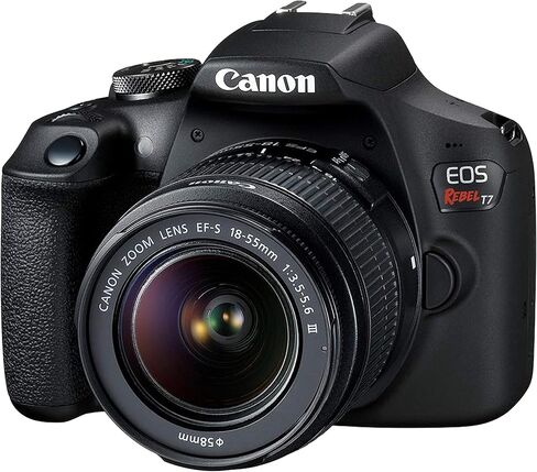 Canon EOS Rebel T7 DSLR Camera W/ 18-55mm F/ 3.5-5.6 III Lens + 32GB SD CARD + أكثر (متجددة) in Saudi Arabia