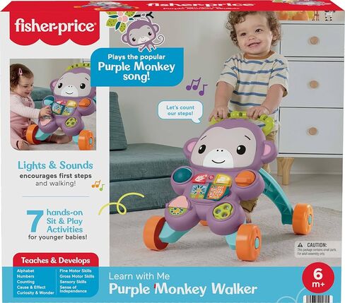 لعبة Price Price Baby Push Toy Learn Monkey Walker Musical Activity مع الأضواء للأطفال الذين تتراوح أعمارهم بين 6 أشهر in Kuwait