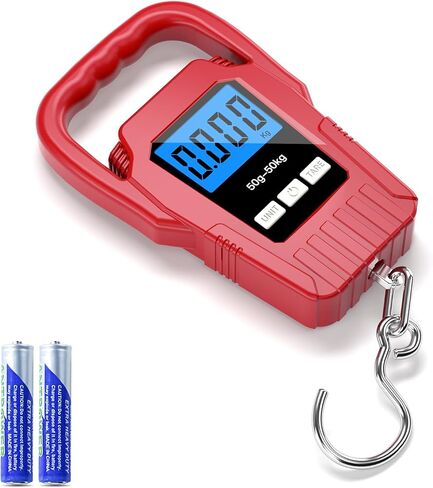 Digital Fish Scale Hanging Scale Fishing Scale, SKEAP 110lb/50kg Luggage Scale,Fish Weighing Scale, Upgrade Large Handle & Backlit LCD Display, Black,Fishing Gifts for Men,Black in Kuwait