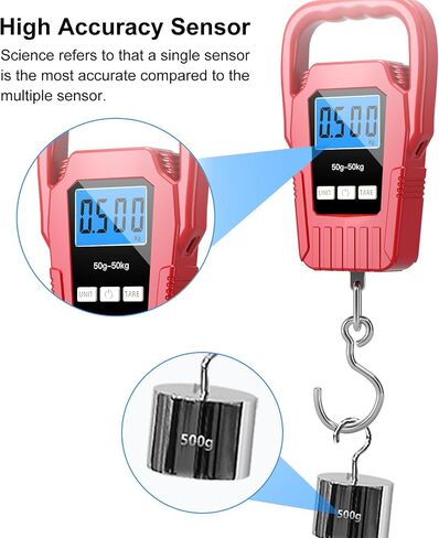 Digital Fish Scale Hanging Scale Fishing Scale, SKEAP 110lb/50kg Luggage Scale,Fish Weighing Scale, Upgrade Large Handle & Backlit LCD Display, Black,Fishing Gifts for Men,Black in Kuwait