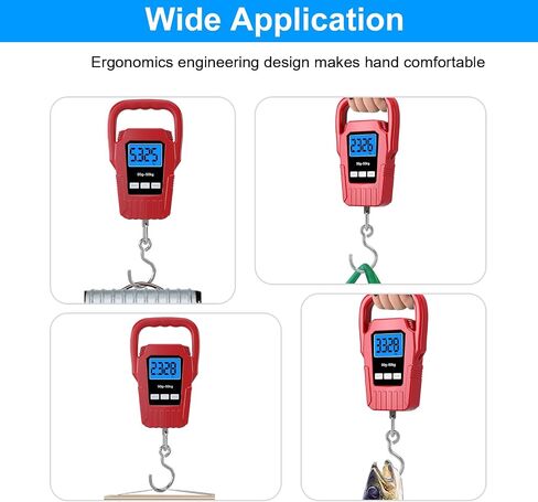 Digital Fish Scale Hanging Scale Fishing Scale, SKEAP 110lb/50kg Luggage Scale,Fish Weighing Scale, Upgrade Large Handle & Backlit LCD Display, Black,Fishing Gifts for Men,Black in Kuwait