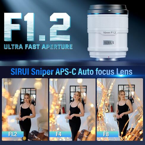 SIRUI Sniper 16mm Autofocus Lens, F1.2 Wide Angle APS-C Camera Lens (E Mount, White) and top Handle in Saudi Arabia